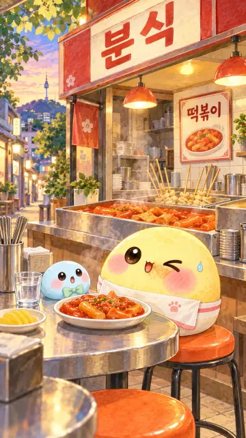 매콤달콤 분식 시간 테마 원화