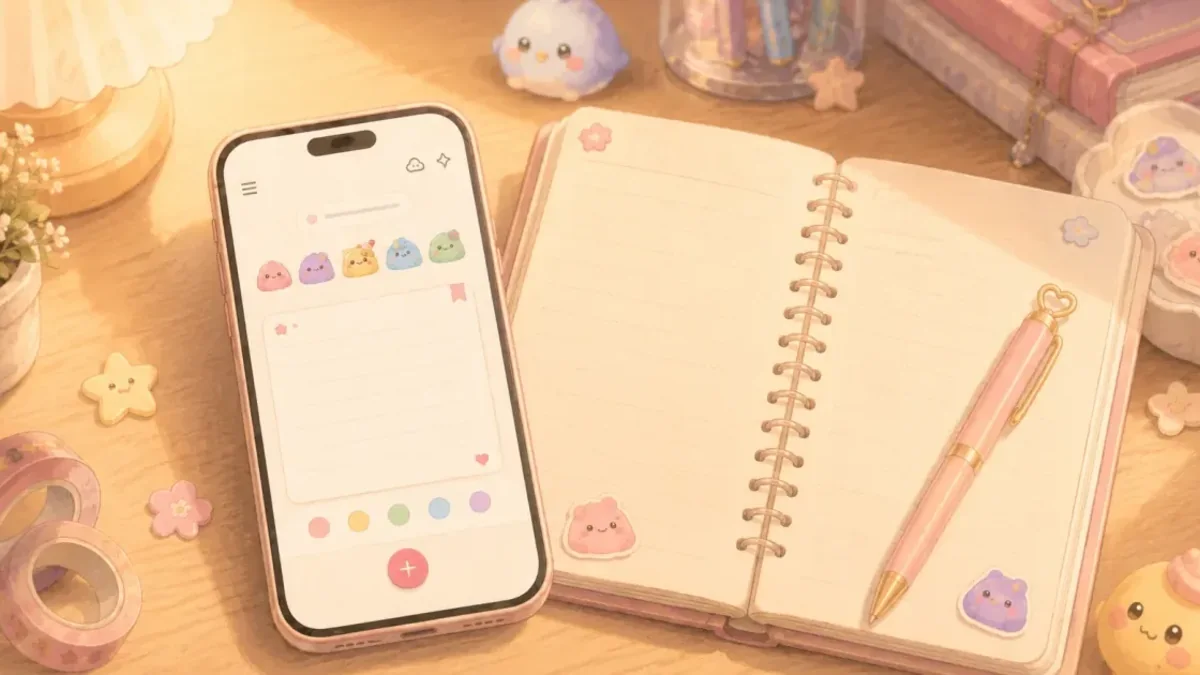 Cute Diary App for Creative Diary Pages example for an aesthetic diary page