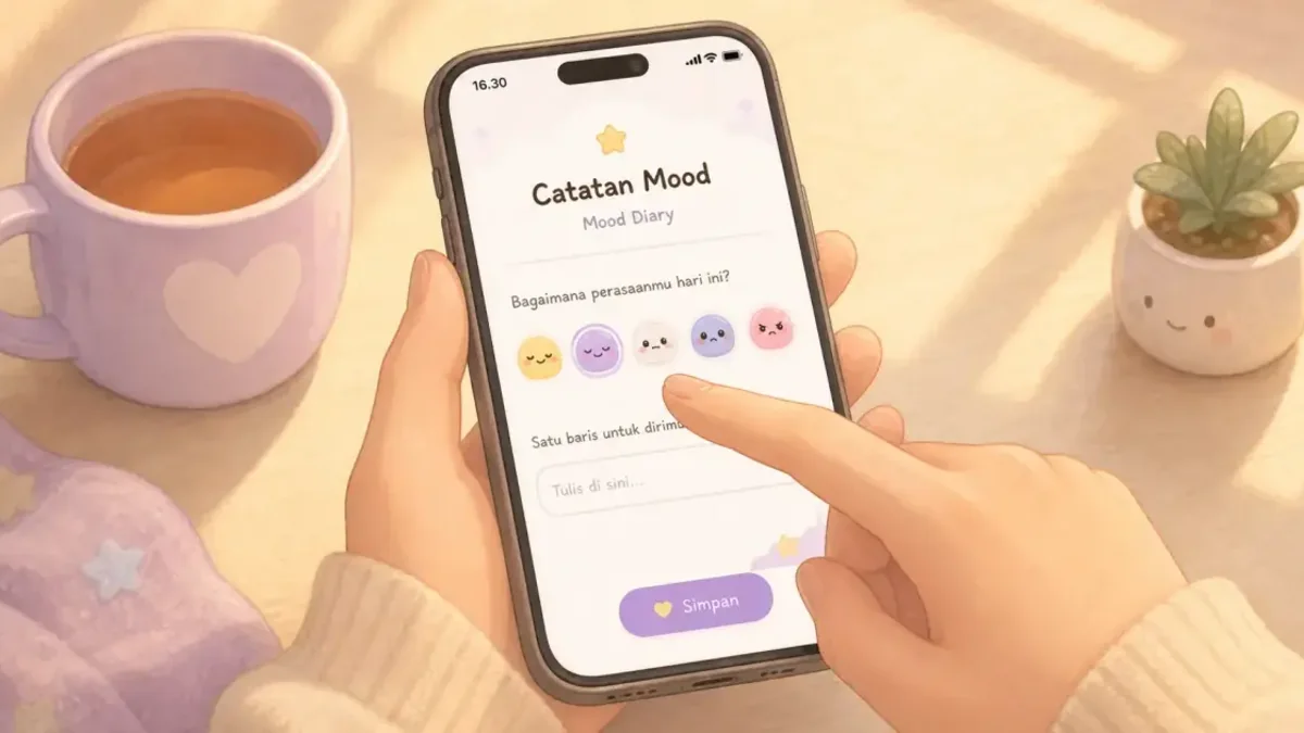 Cute Diary App for Digital Diary Beginners example for a first diary entry