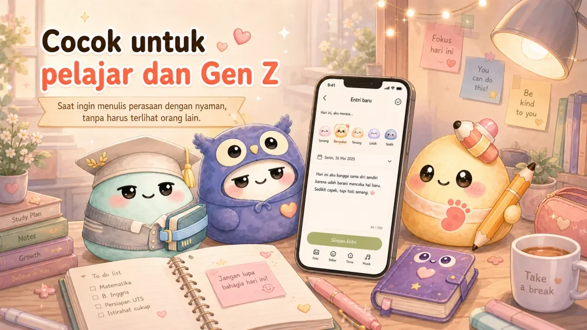 Cute Diary App for School Memories example for a school-day note
