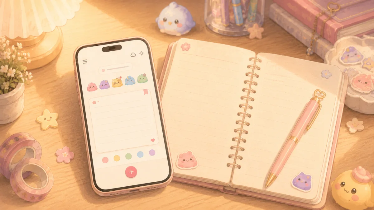 Digital Diary App example for a phone diary entry