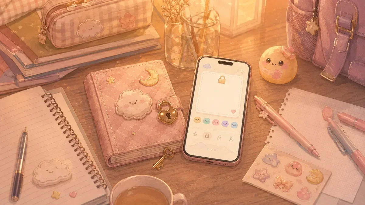 Private Diary App with a Calendar example for a calendar diary note
