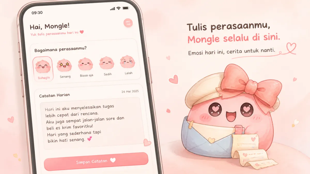 Mongle Haru sebagai aplikasi diary lucu dengan stiker emosi