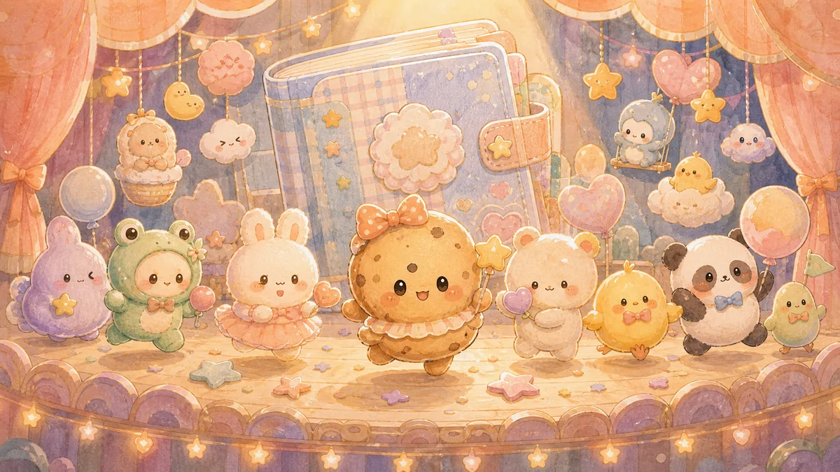 Ilustrasi diary dengan karakter lucu dengan suasana diary Mongle Haru