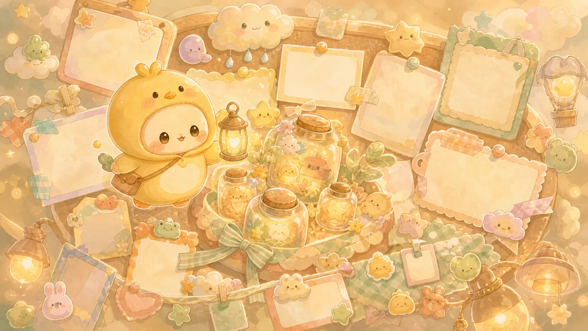 Ilustrasi ide catatan timeline diary dengan suasana diary Mongle Haru
