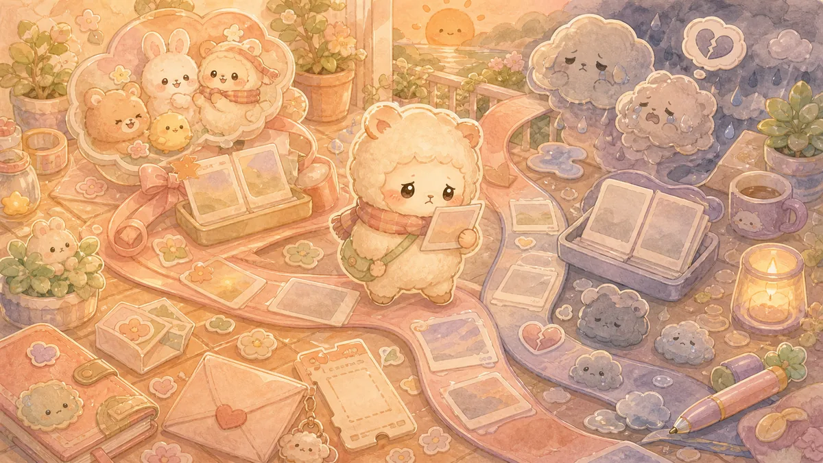 Ilustrasi menulis diary saat kecewa dengan suasana diary Mongle Haru