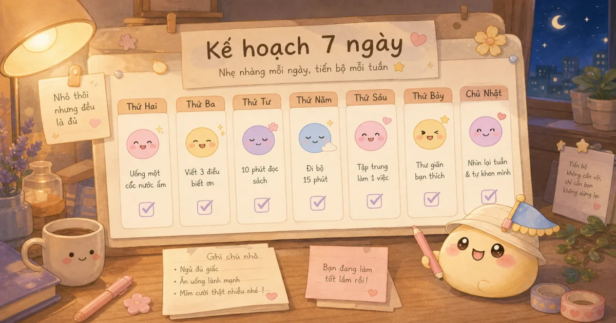 30 ngày viết nhật ký bằng prompt ngắn và sticker nhẹ trên điện thoại