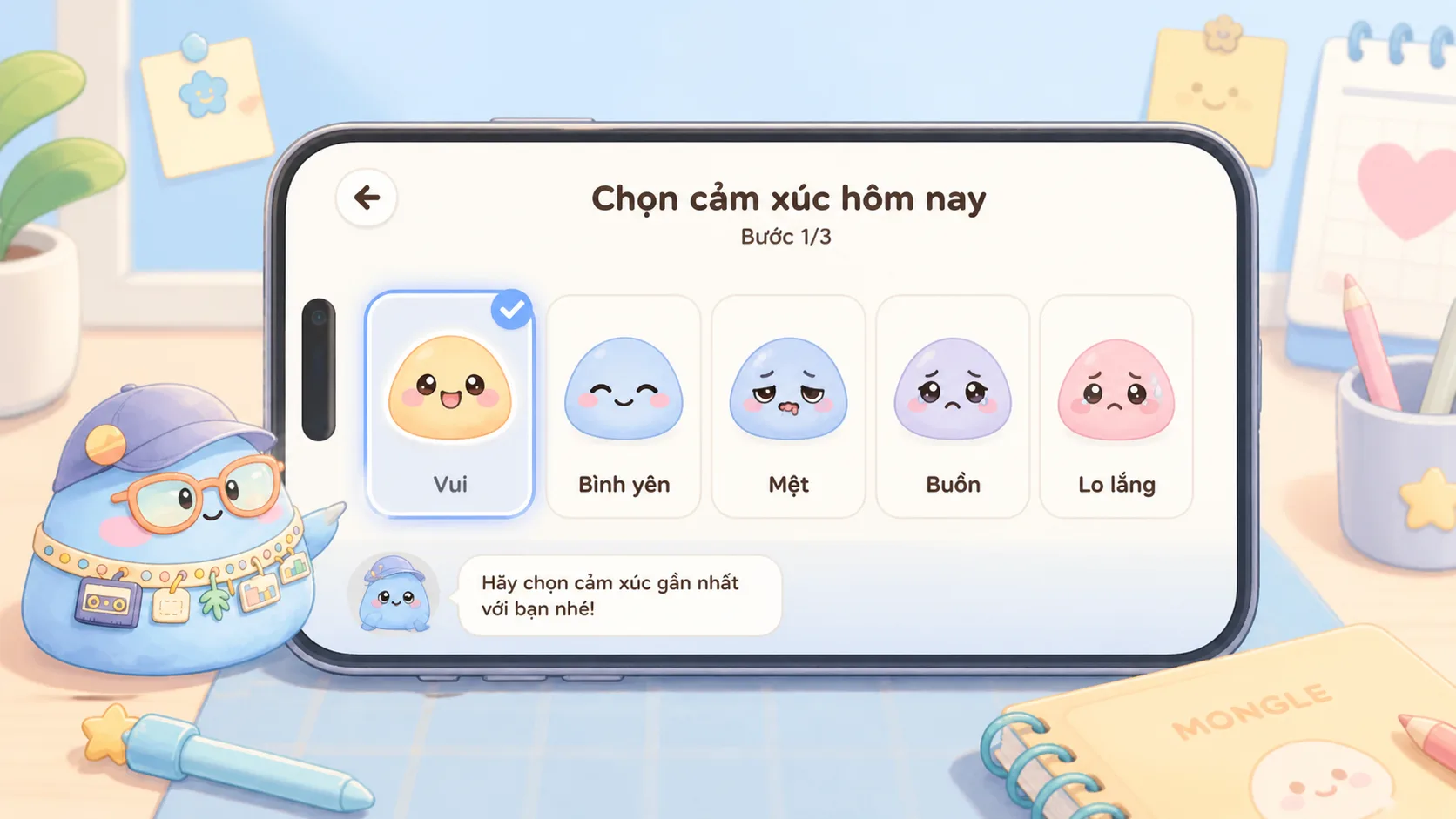 Hình minh họa cho viết nhật ký khi overthinking trong Mongle Haru
