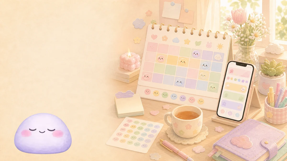 App nhật ký cute có lịch tâm trạng để thấy tuần của mình rõ hơn
