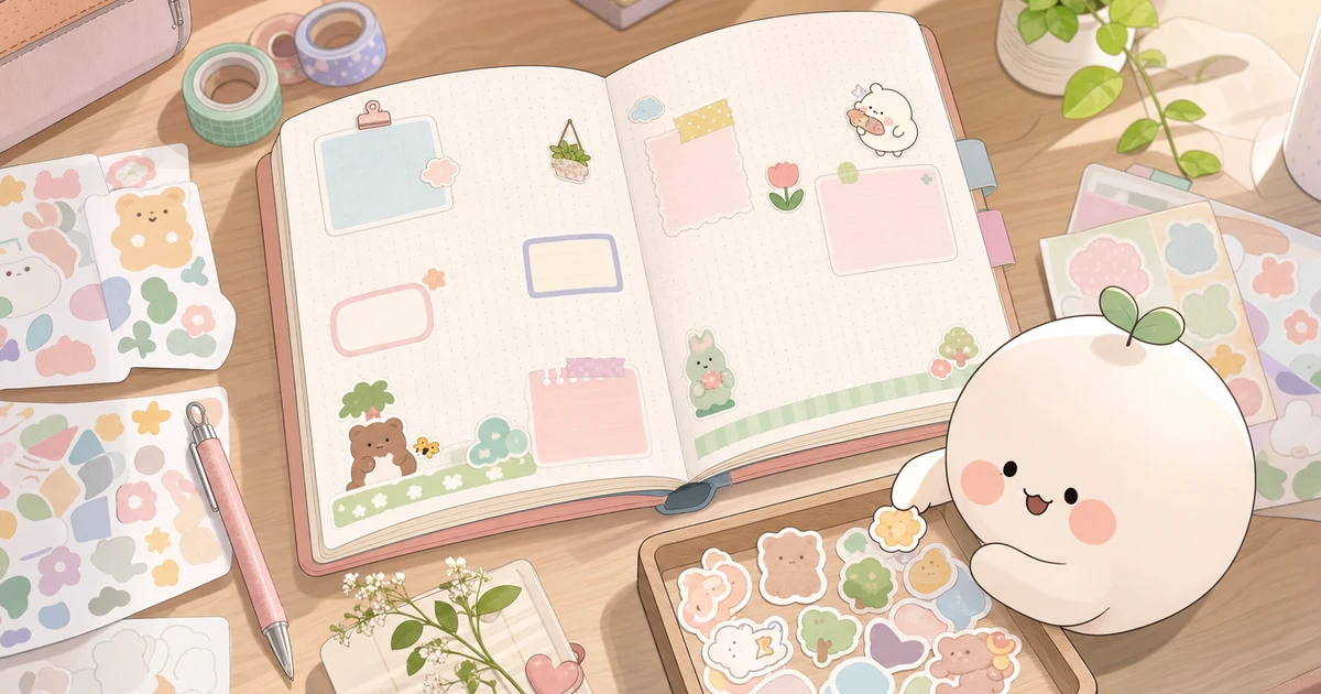 Thumbnail minh họa bullet journal bằng sticker của Mongle Haru