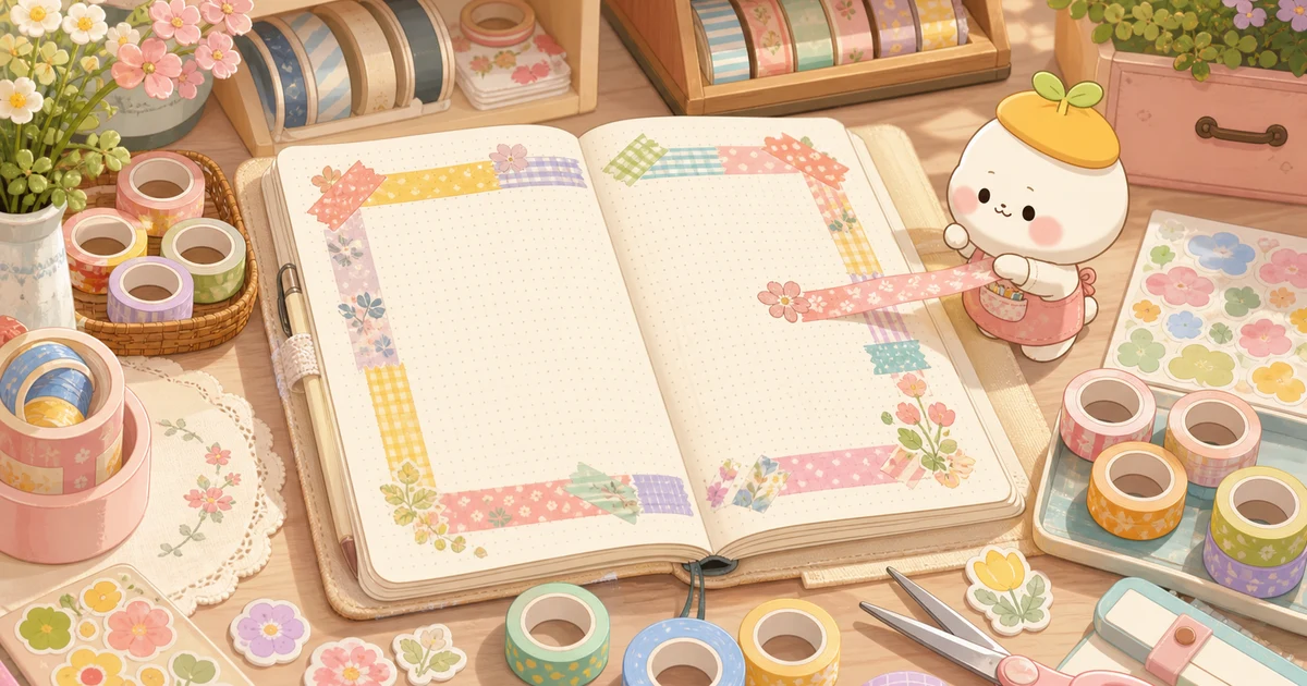 Thumbnail minh họa bullet journal bằng washi tape của Mongle Haru