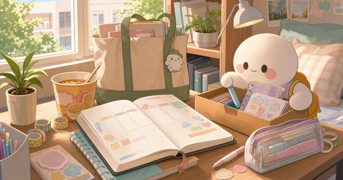 Thumbnail minh họa bullet journal cho sinh viên năm nhất của Mongle Haru
