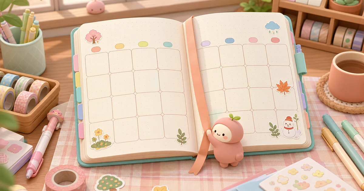Thumbnail minh họa bullet journal theo tháng của Mongle Haru