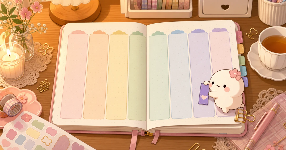 Thumbnail minh họa bullet journal theo tuần của Mongle Haru