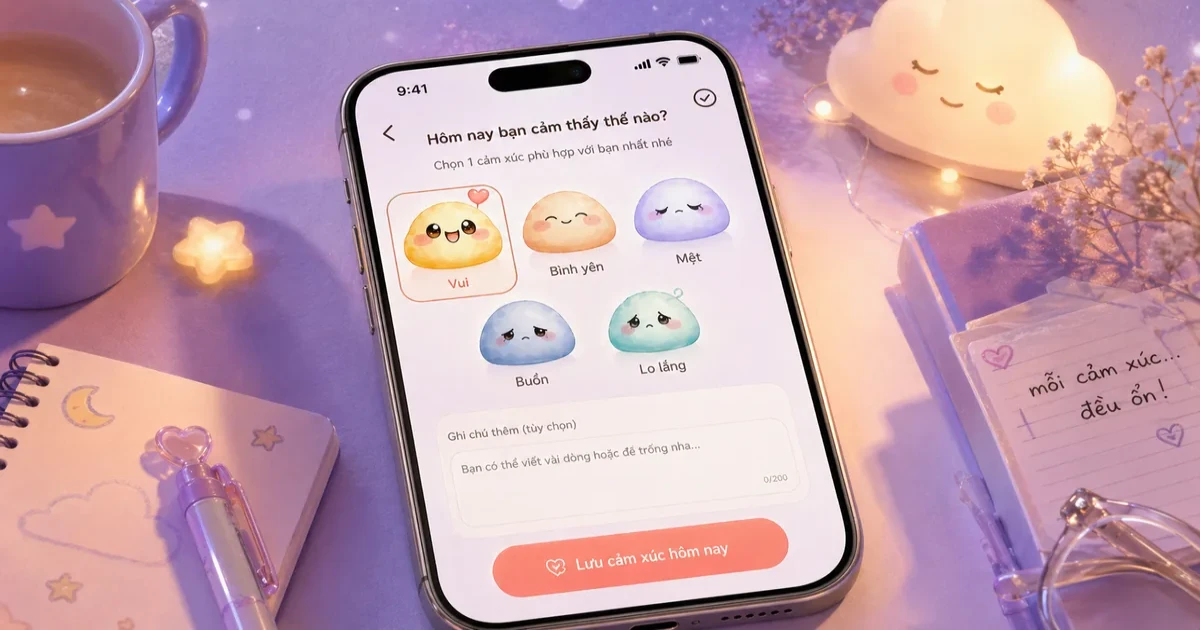 Cách dùng washi tape trang trí sổ tay bằng bố cục nhỏ, sticker và vùng chữ thoáng