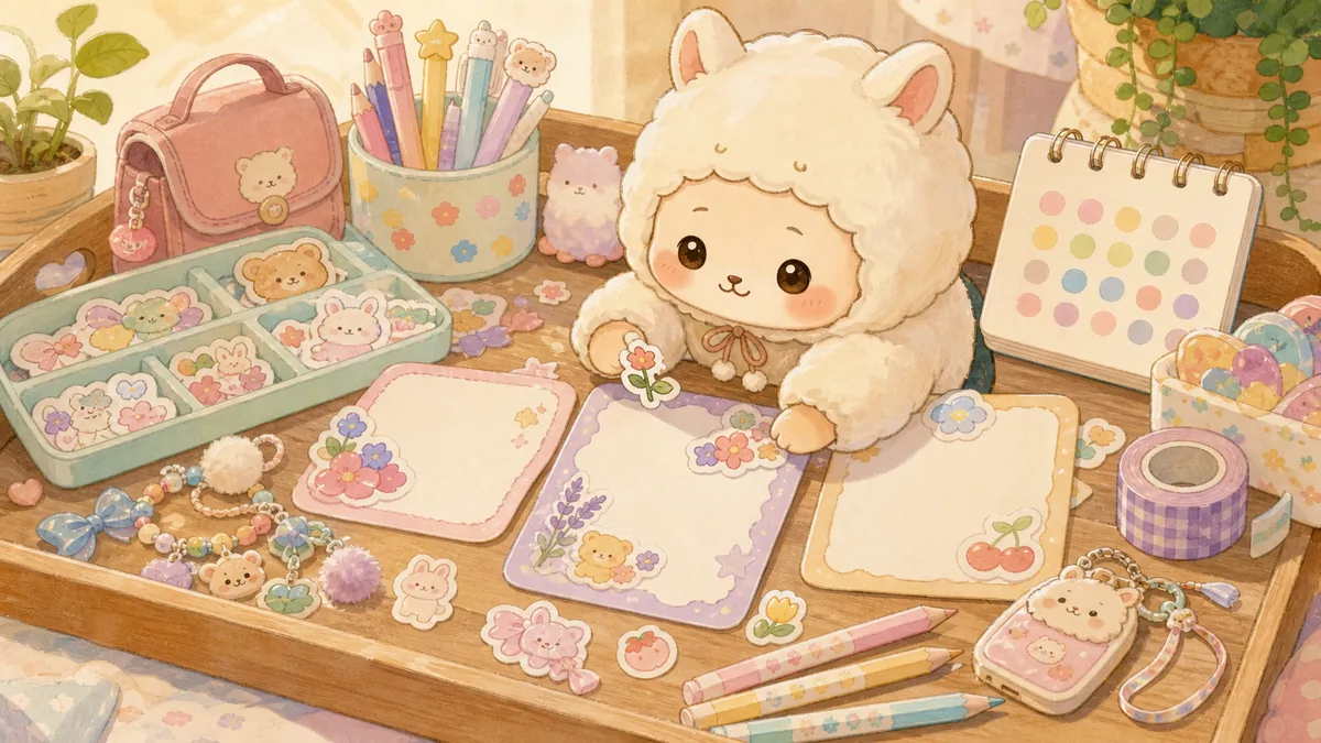Minh họa nhật ký học sinh cute trong phong cách curation Mongle Haru