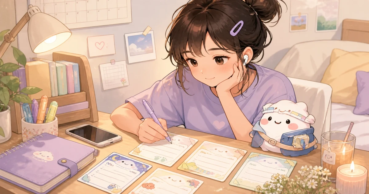Sổ tay cute với vùng viết ngắn, sticker và cảm hứng chuyển sang nhật ký digital