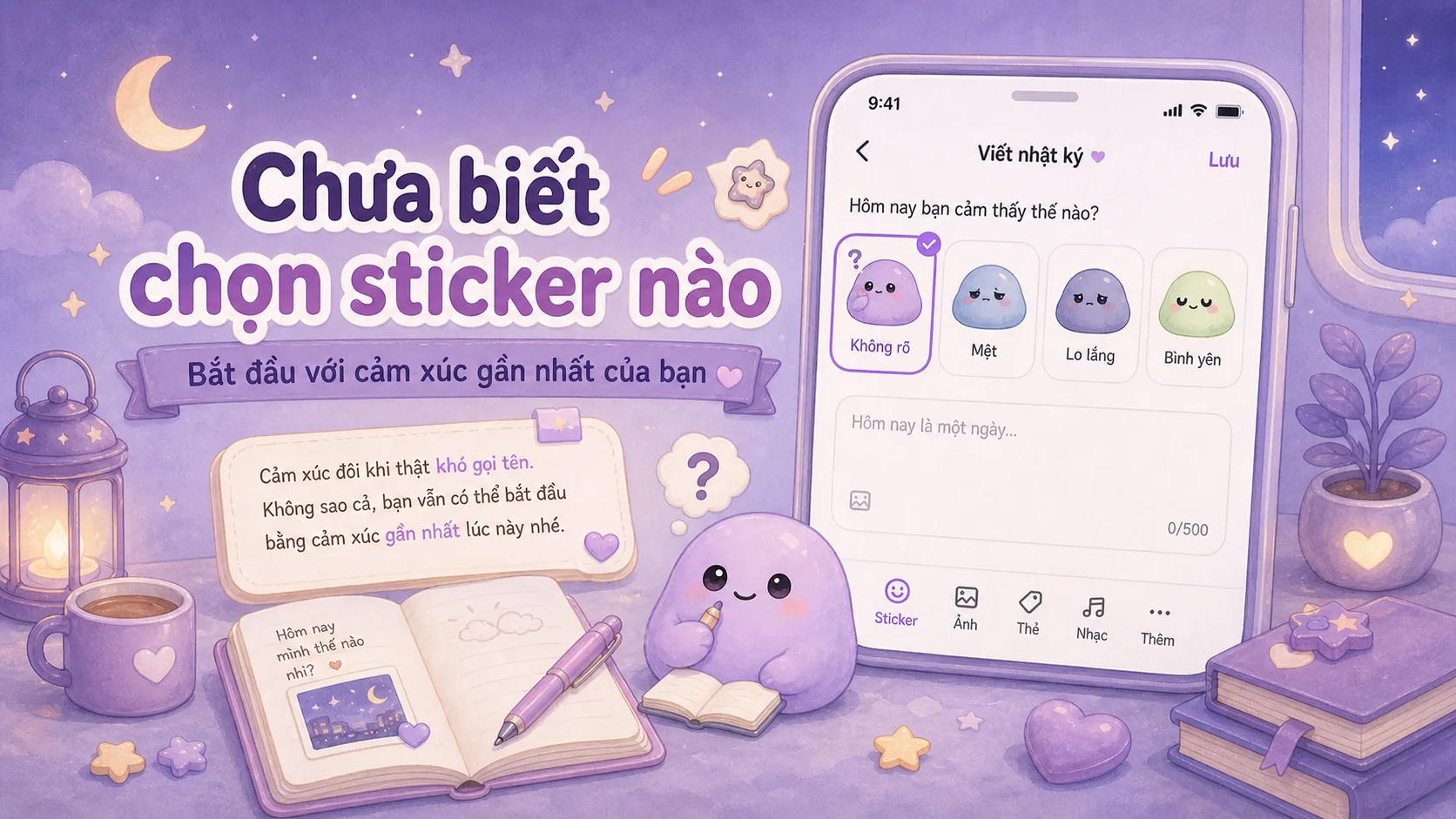 Chọn sticker nhỏ làm mood cho trang nhật ký cute Hàn Quốc