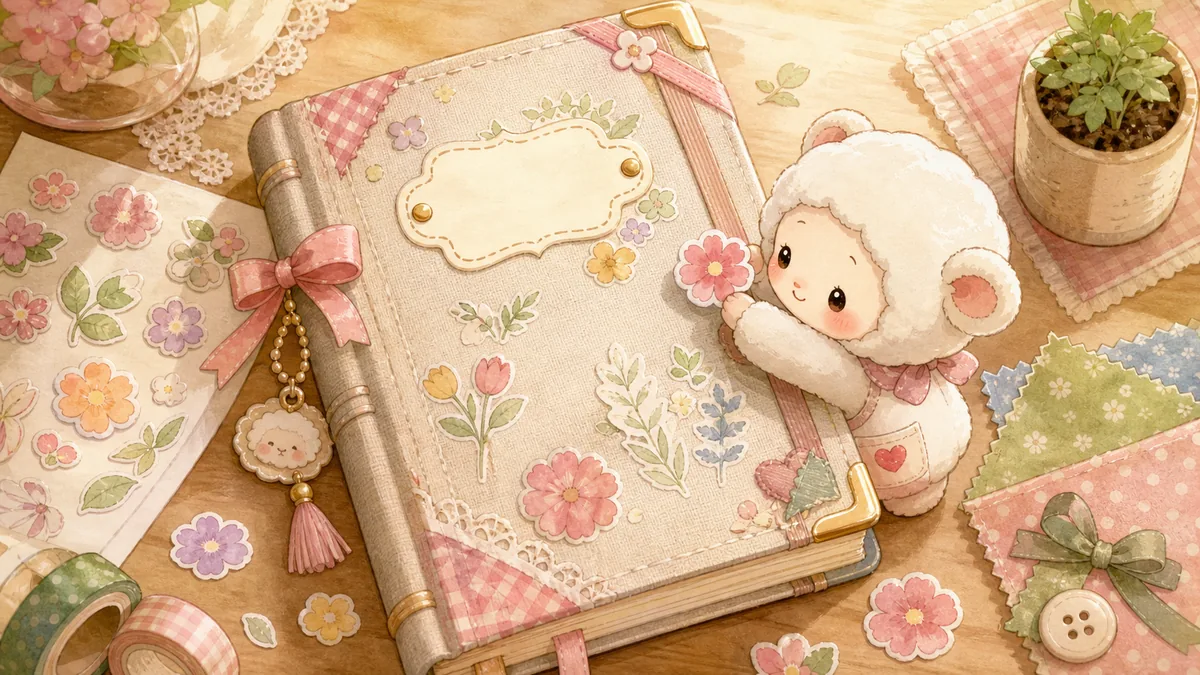 Minh họa trang trí bìa sổ cute trong phong cách curation Mongle Haru