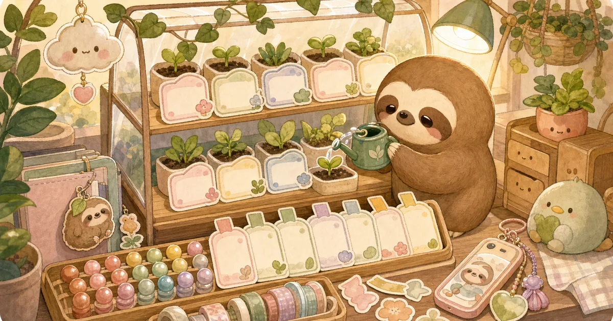 Thumbnail minh họa trang trí sổ tay habit tracker cute của Mongle Haru
