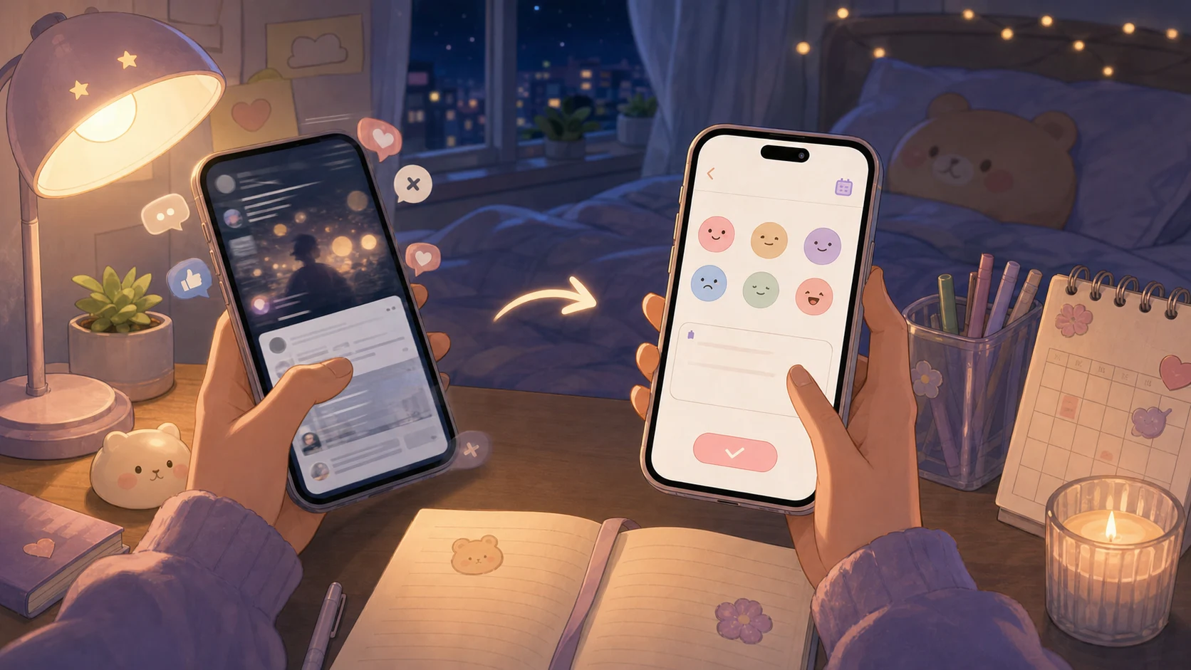 Thay scroll trước khi ngủ bằng một dòng nhật ký nhẹ