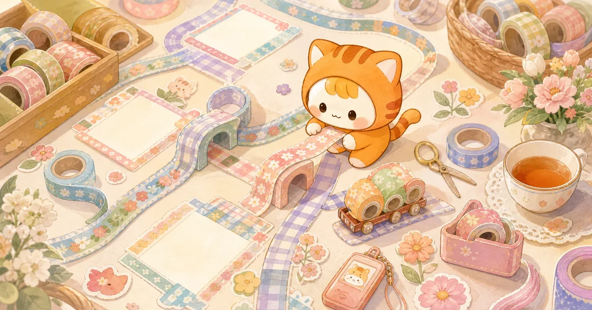 Thumbnail minh họa washi tape trang trí nhật ký của Mongle Haru